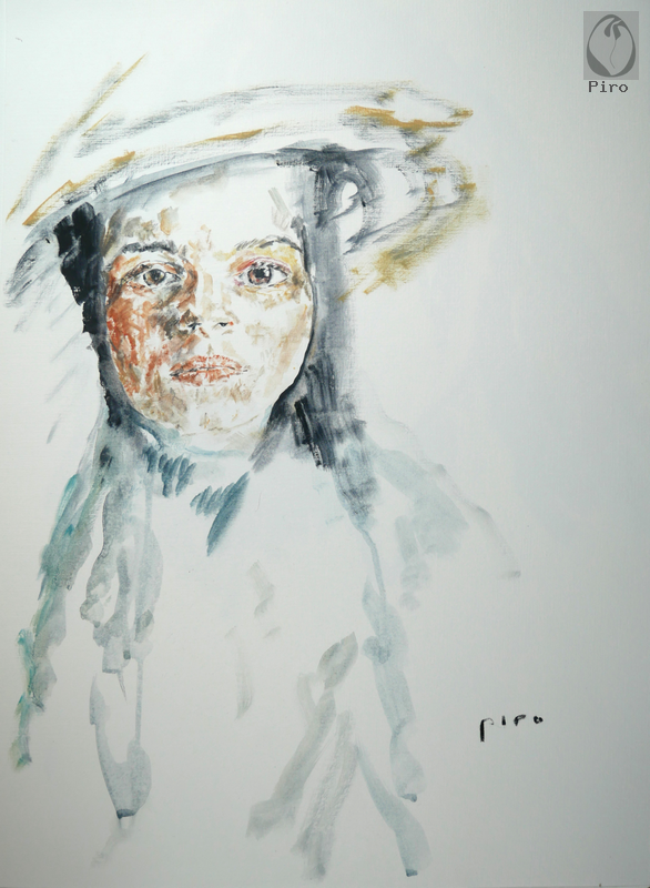 oil on paper - olio su carta di Piro